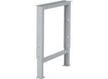 Schäfer Shop Select Fußgestell für Arbeitsplatte, höhenverstellbar, T 665 x H 585-956 mm, weißaluminium RAL 9006