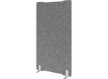 Akustik-Stellwand, freistehend, Schallabsorberklasse C, B 1000 x T 25 x H 1800 mm, Schallschutzvlies, grau-meliert
