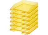 Ablagekorb HAN Klassik, für Format A4/C4, mit Beschriftungsfeld, stapelbar, B 255 x T 348 x H 65 mm, Kunststoff, gelb/transparent, 6 Stück