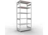 Schulte MULTIplus250 Steckregal, Grundregal, 7 Fachböden, bis 250 kg je Fachboden, werkzeuglos montierbar, B 1300 x T 800 x H 3000, lichtgrau