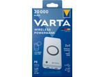 Wireless Powerbank Varta, 20000 mAh, 1x USB-C (In & Out), 2x USB-A (Out), Laden mit o. ohne Kabel, B 79 x T 24 x H 160 mm, weiß