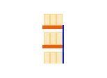 Schulte Palettenregal, Anbauregal, B 2786 x T 1100 x H 3000 mm, 3 Ebenen, Palettengewicht bis 1000 kg, Feldlast 7070 kg, blau/orange
