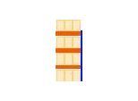 Schulte Palettenregal, Anbauregal, B 2786 x T 1100 x H 3000 mm, 4 Ebenen, Palettengewicht bis 800 kg, Feldlast 8720 kg, blau/orange