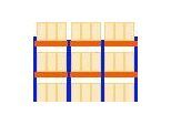 Schulte Palettenregal, Grundregal, B 8444 x T 1100 x H 3000 mm, 3 Ebenen, Palettengewicht bis 1000 kg, Feldlast 7070 kg, blau/orange