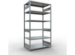 Schulte MULTIplus250 Steckregal, Grundregal, 6 Fachböden, bis 250 kg je Fachboden, werkzeuglos montierbar B 1300 x T 800 x H 2500, silbergrau