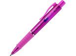 Kugelschreiber Faber-Castell Poly Ball View, Schreibfarbe blau, Strichbreite 0,6 mm, dokumentenecht, auswechselbare Mine, Gummigriff, electric fuchsia