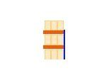 Schulte Palettenregal, Anbauregal, B 2786 x T 1100 x H 3000 mm, 3 Ebenen, Palettengewicht bis 500 kg, Feldlast 5395 kg, blau/orange