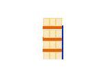 Schulte Palettenregal, Anbauregal, B 2786 x T 1100 x H 3000 mm, 4 Ebenen, Palettengewicht bis 500 kg, Feldlast 6630 kg, blau/orange