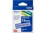 Schriftbandkassette Brother TZe-531, selbstklebend, L 8 m x B 12 mm, blau/schwarz