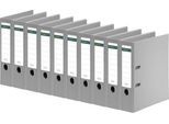 Ordner Schäfer Shop Select, DIN A4, Rückenbreite 80 mm, Griffloch, auswechselbares Rückenschild, Polypropylen, 10 Stück, grau