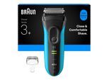 BRAUN Series 3+ Elektrorasierer 3040s Herrenrasierer (Akkubetrieb, 2 Scherfolienelemente und MicroComb Mitteltrimmer, ausfahrbarer Präzisionstrimmer, wasserdicht, hergestellt in Deutschland, Schutzkappe, Ladegerät, Reinigungsbürste)
