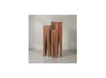 Beistelltisch 3er Set Massivholz Quadratisch Modern, Dunkelbraun 25x25x100 cm