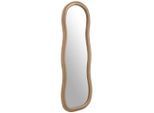 Mid.you Wandspiegel, Taupe, Glas, Textil, Holzwerkstoff, oval, 60x160x4 cm, Ganzkörperspiegel, Spiegel, Wandspiegel