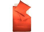 Bettwäsche FLEURESSE "Colours in 135x200, 155x220 oder 200x200 cm", rot (chili), B/L: 200cm x 200cm, 1 Stk., 2 Stk., Mako-Satin, B/L: 80cm x 80cm, 3 Stk., Mako-Satin, Obermaterial: 100% Baumwolle, Bettwäsche, Bettwäsche, Bettwäsche aus 100% Baumwolle, uni, mit Reißverschluss
