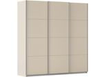 Schwebetürenschrank OTTO HOME "Kleiderschrank Schrank Garderobe AGORDO mit Dekor- oder Hochglanzfront", beige (beige (champagner), griffleisten alufarbig), B:203cm H:229cm T:62cm, Holzwerkstoff, Schränke, Schwebetürenschrank, in 4 Breiten und 2 Höhen MADE IN GERMANY