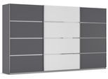 Kleiderschrank OTTO HOME "Mehrzweckschrank Aktenschrank Möbel Mietswohnung Schlafzimmer AVOLA", grau (graumetallic, alpinweiß, leisten chrom), B:360cm H:229cm T:62cm, Holzwerkstoff, Schränke, Kleiderschrank, mit eleganten Zierleisten in Chrom, Schwarz oder Weiß MADE IN GERMANY