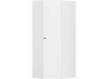 Eckkleiderschrank OTTO HOME "Mehrzweckschrank Aktenschrank Möbel Mietswohnung Schlafzimmer YLVA", weiß (alpinweiß), B:85cm H:197cm T:72cm, Holzwerkstoff, Schränke, Eckkleiderschrank, skandinavischer Style mit Rahmenfront und Knopfgriff MADE IN GERMANY