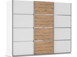 Kleiderschrank OTTO HOME "Mehrzweckschrank Aktenschrank Möbel Mietswohnung Schlafzimmer AVOLA", weiß (alpinweiß, eiche artisan, leisten chrom), B:271cm H:210cm T:62cm, Holzwerkstoff, Schränke, Kleiderschrank, mit eleganten Zierleisten in Chrom, Schwarz oder Weiß MADE IN GERMANY