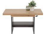 Couchtisch HELA "MARCEL", grau (weiß, neutral), B/H/T: 142cm x 57cm x 68cm, Auszugsplatte, Artisan Eiche/Anthrazit, Tische, Couchtisch, Höhenverstellbar