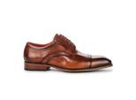 Justin Reess heren gepolijste bruine leren cap teen derby schoenen - Everett
