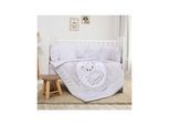 Lorelli Babybettwäsche-Set 5-tlg. Decke 140 x 95 cm Kissen 43 x 35 cm Nestchen grau