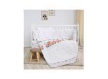 Lorelli Babybettwäsche-Set 5-tlg. Decke 140 x 95 cm Kissen 43 x 35 cm Nestchen weiß grau