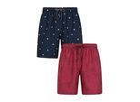 Mountain Warehouse Heren Aruba Zwemshort (Set van 2) (Bourgondië)