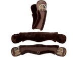 Equinate Western Mondgurt anatomisch mit synthetischem Lammfell braun 85 cm