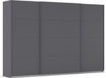 Kleiderschrank OTTO HOME "Mehrzweckschrank Aktenschrank Möbel Mietswohnung Schlafzimmer AVOLA", grau (graumetallic, leisten graumetallic), B:315cm H:229cm T:62cm, Holzwerkstoff, Schränke, Kleiderschrank, mit eleganten Zierleisten in Chrom, Schwarz oder Weiß MADE IN GERMANY