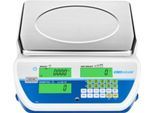 Tisch-Zählwaage Adam CCT 16, Wägebereich 0,5 g-16 kg, LC-Display, RS-232, Netzanschluss/Akku, B 326 x T 355 x H 115 mm, Edelstahl, weiß-blau