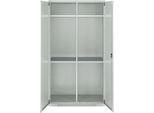 Schäfer Shop Genius Mehrzweckschrank FS, modular, abschließbar, mit Mittelwand, 4 Fachböden, B 1055 x T 520 x H 1950 mm, lichtgrau