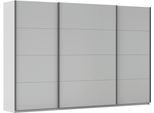 Schwebetürenschrank OTTO HOME "Kleiderschrank Schrank Garderobe AGORDO mit Dekor- oder Hochglanzfront", grau (seidengrau, griffleisten graumetallic), B:315cm H:210cm T:62cm, Holzwerkstoff, Schränke, Schwebetürenschrank, in 4 Breiten und 2 Höhen MADE IN GERMANY