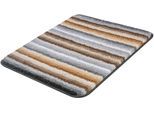Badematte KLEINE WOLKE "Funky, Badvorleger, Badezimmer Teppich" Gr. 4, beige, H:15mm, Kunstfaser, Badematten, Badematte, Badteppich, modernes Streifen Design, waschbar