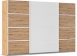 Kleiderschrank OTTO HOME "Mehrzweckschrank Aktenschrank Möbel Mietswohnung Schlafzimmer AVOLA", weiß (eiche artisan, alpinweiß, leisten weiß), B:315cm H:210cm T:62cm, Holzwerkstoff, Schränke, Kleiderschrank, mit eleganten Zierleisten in Chrom, Schwarz oder Weiß MADE IN GERMANY
