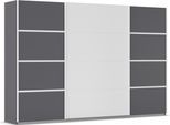 Kleiderschrank OTTO HOME "Mehrzweckschrank Aktenschrank Möbel Mietswohnung Schlafzimmer AVOLA", grau (graumetallic, alpinweiß, leisten weiß), B:315cm H:210cm T:62cm, Holzwerkstoff, Schränke, Kleiderschrank, mit eleganten Zierleisten in Chrom, Schwarz oder Weiß MADE IN GERMANY