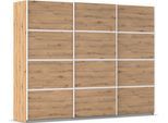 Kleiderschrank OTTO HOME "Mehrzweckschrank Aktenschrank Möbel Mietswohnung Schlafzimmer AVOLA", braun (eiche artisan, leisten weiß), B:271cm H:210cm T:62cm, Holzwerkstoff, Schränke, Kleiderschrank, mit eleganten Zierleisten in Chrom, Schwarz oder Weiß MADE IN GERMANY