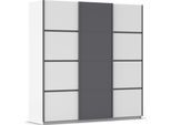 Kleiderschrank OTTO HOME "Mehrzweckschrank Aktenschrank Möbel Mietswohnung Schlafzimmer AVOLA", weiß (alpinweiß, graumetallic, leisten graumetallic), B:203cm H:210cm T:62cm, Holzwerkstoff, Schränke, Kleiderschrank, mit eleganten Zierleisten in Chrom, Schwarz oder Weiß MADE IN GERMANY