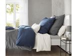 Bettwäsche FLEURESSE "Provence in Gr. 135x200, 155x220 oder 200x200 cm", blau (navy), B/L: 135cm x 200cm, 1 Stk., 1 Stk., Halbleinen, B/L: 80cm x 80cm, 2 Stk., Halbleinen, Obermaterial: 50% Baumwolle, 50% Leinen, Bettwäsche, Bettwäsche, Halbleinen, 50% Baumwolle, 50% Leinen, Gr. 135x200, 155x220, 200x200cm