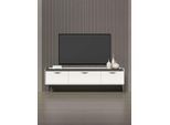 Lowboard OTTO HOME "Sofy TV-Lowboard, TV-Kommode, TV-Schrank, TV-Unterschrank, TV-Möbel", pepper weiß, eiche melinga grau, B:197cm H:66cm T:50cm, Holzwerkstoff, MDF, Sideboards, Lowboard, UV lackiert, Soft Close Funktion, Metallgestell in Anthrazit Dekor