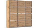 Kleiderschrank OTTO HOME "Mehrzweckschrank Aktenschrank Möbel Mietswohnung Schlafzimmer AVOLA", braun (eiche artisan, leisten chrom), B:203cm H:229cm T:62cm, Holzwerkstoff, Schränke, Kleiderschrank, mit eleganten Zierleisten in Chrom, Schwarz oder Weiß MADE IN GERMANY