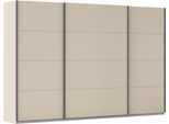 Schwebetürenschrank OTTO HOME "Kleiderschrank Schrank Garderobe AGORDO mit Dekor- oder Hochglanzfront", beige (beige (champagner), griffleisten graumetallic), B:315cm H:210cm T:62cm, Holzwerkstoff, Schränke, Schwebetürenschrank, in 4 Breiten und 2 Höhen MADE IN GERMANY