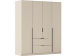 Drehtürenschrank OTTO HOME "Kleiderschrank Schrank Garderobe AGORDO mit Dekor- oder Hochglanzfront", beige (beige (champagner)), Schränke, B/H/T: 181cm x 229cm x 54cm, Griffe Graumetallic, Holzwerkstoff, Drehtürenschrank, mit Außenschubkästen, Serie in 7 Breiten und 2 Höhen MADE IN GERMANY, B:181cm H:229cm T:54cm