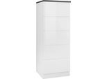Vorratsschrank KOCHSTATION "KS-Virginia,neu in verbesserter Ausführung", weiß (weiß hochglanz, anthrazit), B:60cm H:165cm T:60cm, Holzwerkstoff, MDF, Schränke, Vorratsschrank, Breite 60 cm, 5 Auszüge, Soft-Close-Funktion