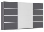 Kleiderschrank OTTO HOME "Mehrzweckschrank Aktenschrank Möbel Mietswohnung Schlafzimmer AVOLA", grau (graumetallic, alpinweiß, leisten weiß), B:360cm H:210cm T:62cm, Holzwerkstoff, Schränke, Kleiderschrank, mit eleganten Zierleisten in Chrom, Schwarz oder Weiß MADE IN GERMANY