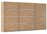 Kleiderschrank OTTO HOME "Mehrzweckschrank Aktenschrank Möbel Mietswohnung Schlafzimmer AVOLA", braun (eiche artisan, leisten chrom), B:360cm H:210cm T:62cm, Holzwerkstoff, Schränke, Kleiderschrank, mit eleganten Zierleisten in Chrom, Schwarz oder Weiß MADE IN GERMANY