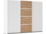 Kleiderschrank OTTO HOME "Mehrzweckschrank Aktenschrank Möbel Mietswohnung Schlafzimmer AVOLA", weiß (alpinweiß, eiche artisan, leisten weiß), B:271cm H:210cm T:62cm, Holzwerkstoff, Schränke, Kleiderschrank, mit eleganten Zierleisten in Chrom, Schwarz oder Weiß MADE IN GERMANY