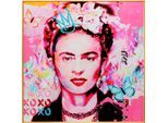 Bild mit Rahmen KARE DESIGN "Gerahmtes Bild La Viva 100x100cm", farbe bild(er): pink, B:100cm H:100cm T:4cm, Glas, MDF, Papier, Bilder, Bild mit Rahmen, verschiedene Motive
