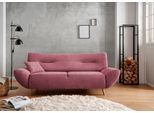 3-Sitzer HOME AFFAIRE "Drago Wellenunterfederung, Breite 205cm, Holzfuß", schwarz (brombeere), B:205cm H:81cm T:90cm, 100% Polyester, Sofas, 3-Sitzer, frei im Raum stellbar, inkl. 1 Zierkissen