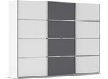 Kleiderschrank OTTO HOME "Mehrzweckschrank Aktenschrank Möbel Mietswohnung Schlafzimmer AVOLA", weiß (alpinweiß, graumetallic, leisten chrom), B:271cm H:210cm T:62cm, Holzwerkstoff, Schränke, Kleiderschrank, mit eleganten Zierleisten in Chrom, Schwarz oder Weiß MADE IN GERMANY