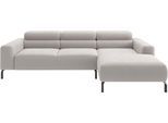 Ecksofa HOME AFFAIRE "Ecksofa, L-Form, incl. Kopfteilverstellung, Breite 258 cm", beige (weiß), B:258cm H:71cm T:183cm, 95% Polyester, 5% Nylon, Sofas, Ecksofa, wahlweise elektrische Sitztiefenverstellung